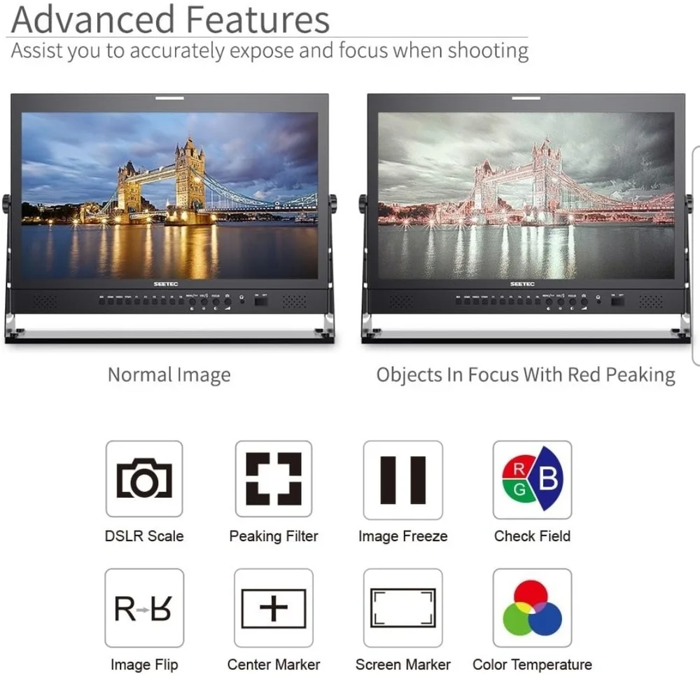21.5 Inch Broadcast Production LCD Monitor 3G SDI 4K HDMI Input and Output IPS